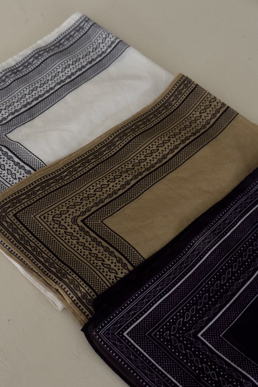 簡約邊框圖騰絲巾