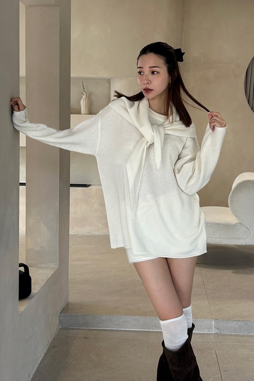 披巾兩穿針織上衣