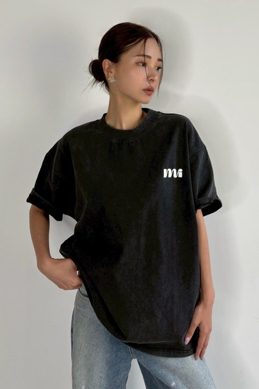 mi發泡印花寬鬆水洗TEE