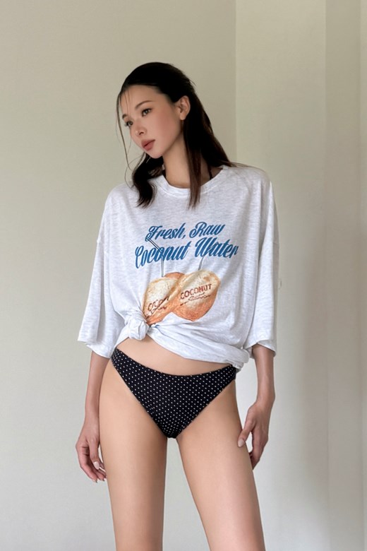 夏日香椰印花寬鬆TEE