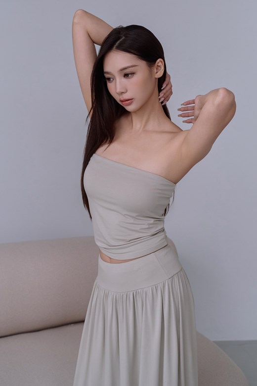 柔膚冰肌側抓皺平口BRA TOP
