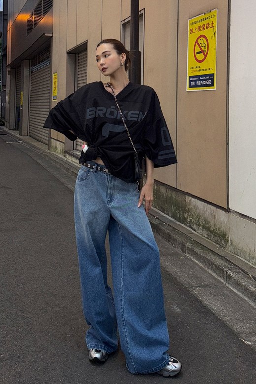 簡約漸層直筒牛仔褲