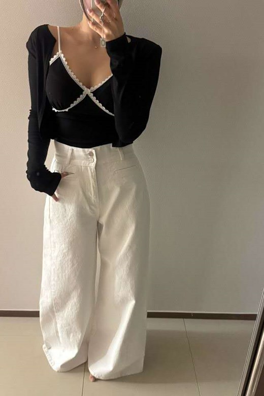 蕾絲背心＋短版罩衫套組