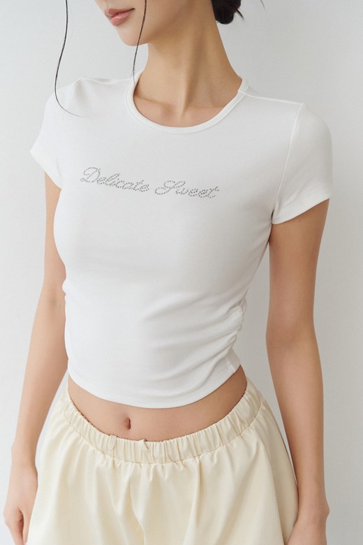 精緻水鑽字母短TEE