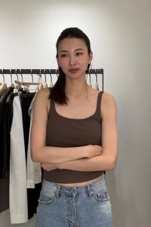 可可夾心方圓領背心BRA TOP