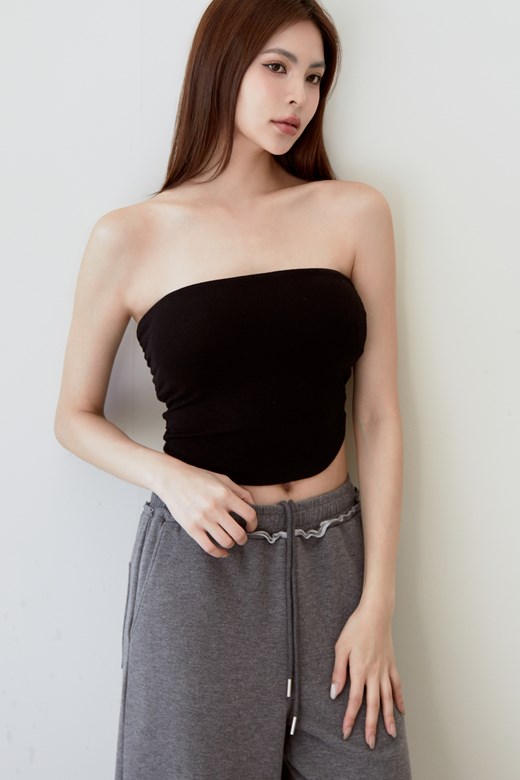 側抓皺弧擺平口BRA TOP(附襯墊)