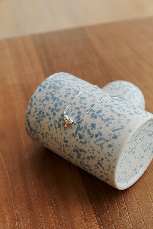 S925愛心銀蛇骨鍊細項鍊