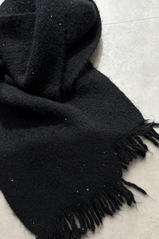 細閃流蘇針織圍巾