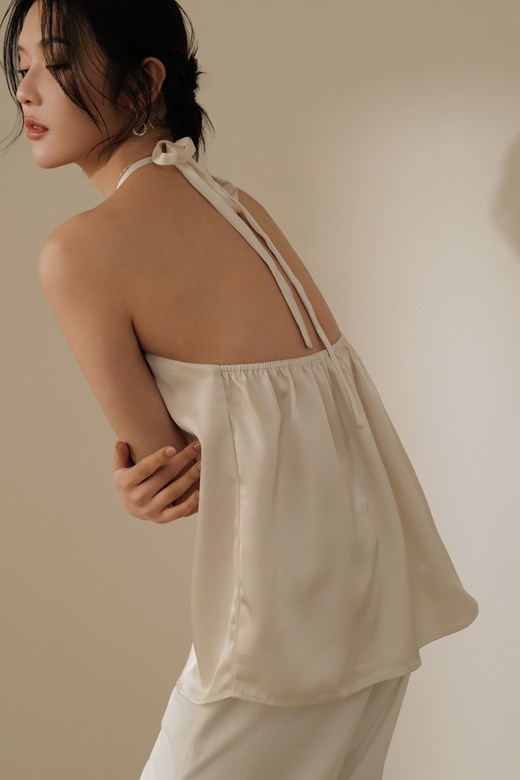 光澤緞面美背綁帶背心