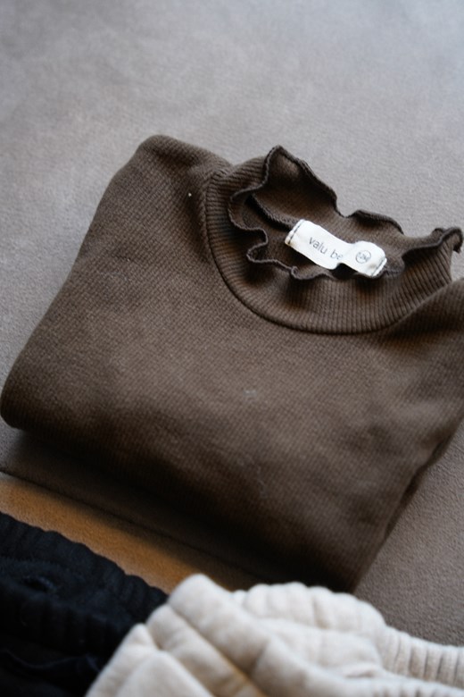 微荷葉邊針織上衣 (KIDS)