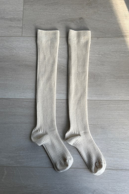 細閃亮片坑條長襪