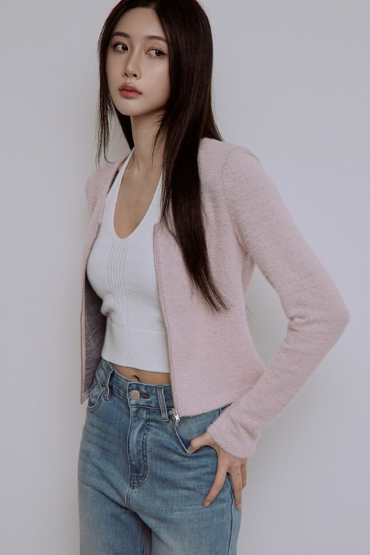 微霧毛感親膚拉鍊上衣