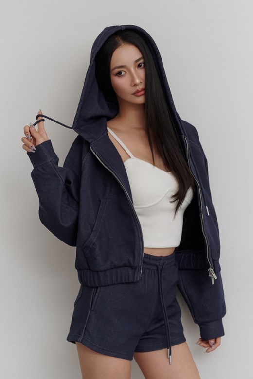 mi柔棉丹寧連帽外套