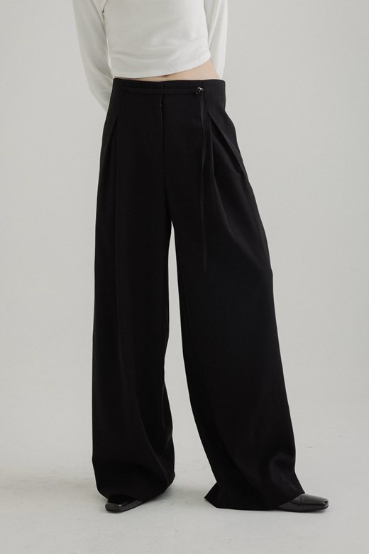 23 Lady綁帶打摺寬褲