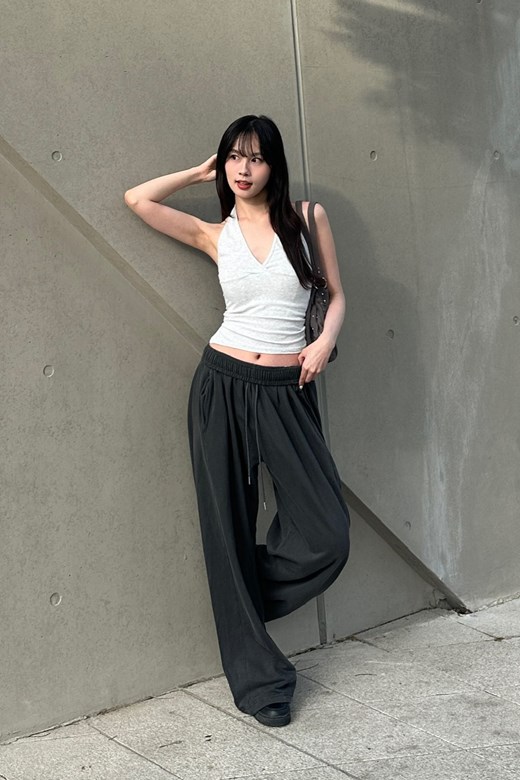 02 Daily Soft直筒鬆緊抽繩棉褲