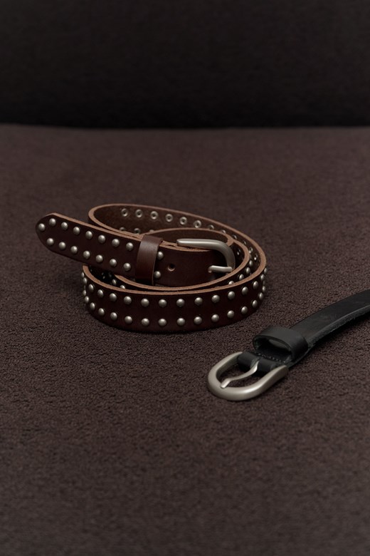 復古重鉚釘騎士皮帶