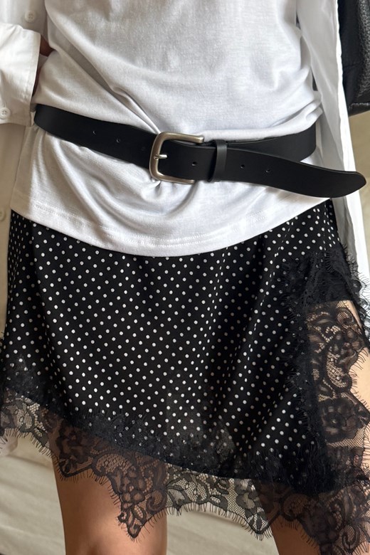 15 點點透紗蕾絲拼接及膝裙