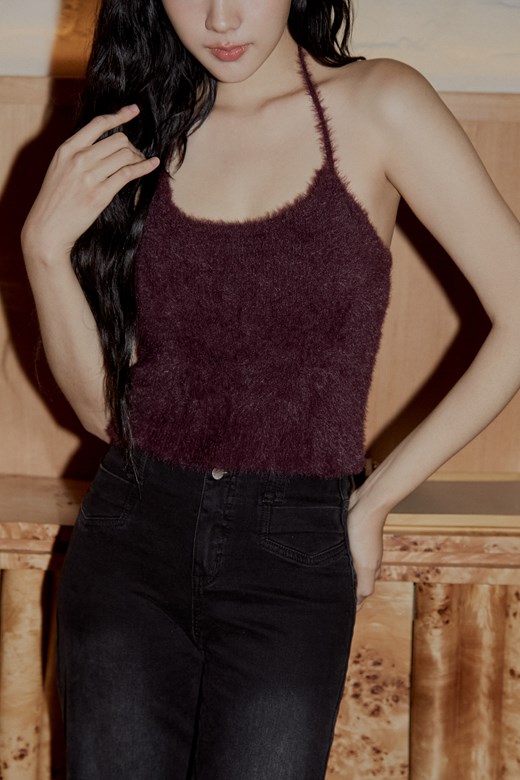 仿貂毛繞頸BRA TOP