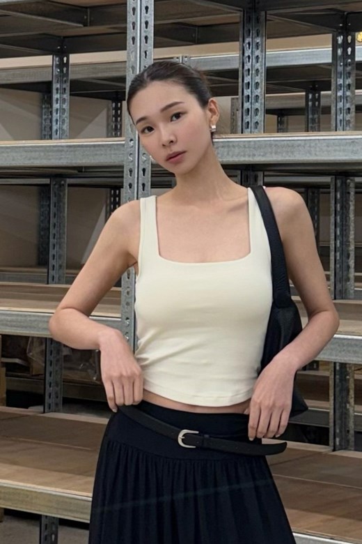 方領削肩BRA TOP背心
