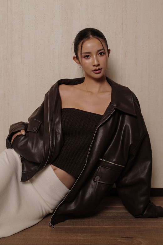 多口袋厚鋪棉皮外套