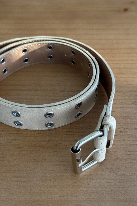 雙排孔造型粗皮帶