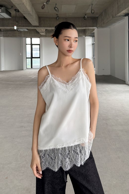 Lace Mood睫毛蕾絲細肩上衣