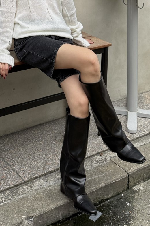 歐美時髦隱形增高褲管長靴