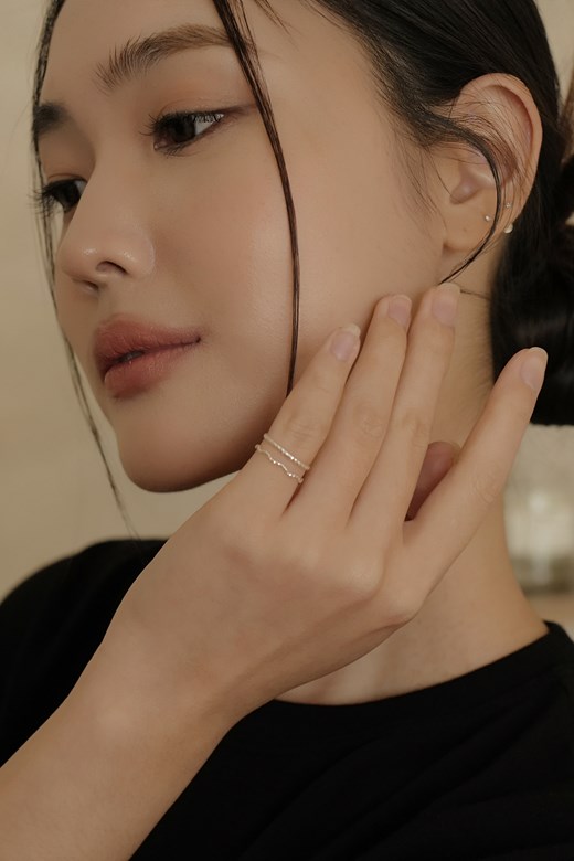 波浪刻紋系閃紋銀素戒指