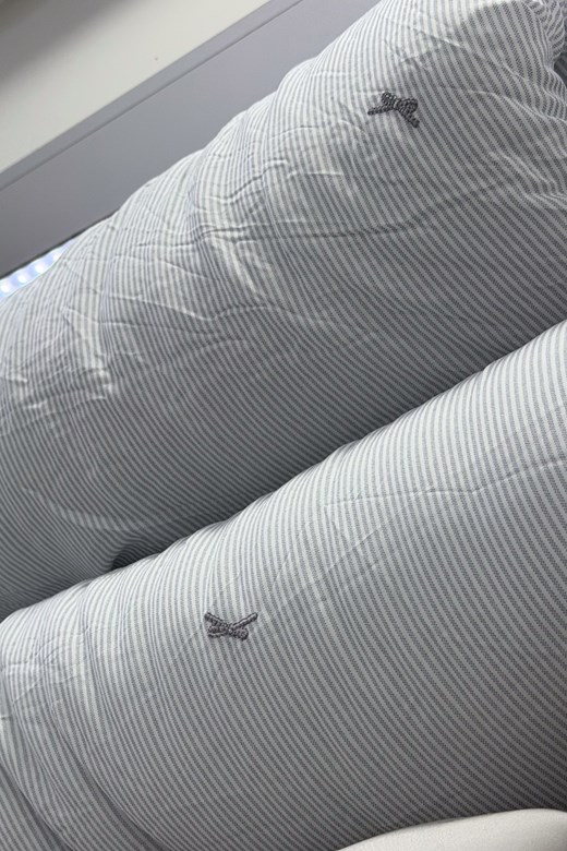 緞帶邊條紋蝴蝶結四季被(厚/S)