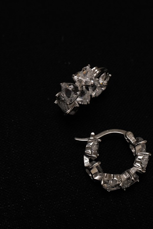 愛心爆閃圓形耳環