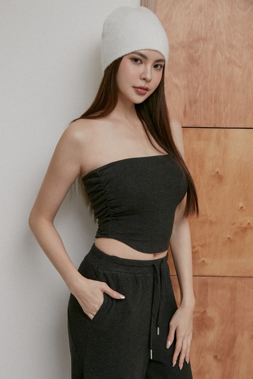 磨毛蓄熱側抓皺平口BRA TOP