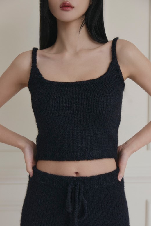 慵懶毛茸針織背心