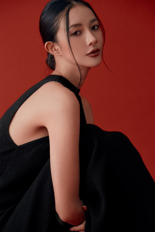 細羅紋削肩修身長洋裝