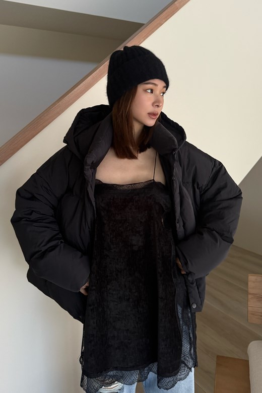 可拆式連帽立領羽絨外套