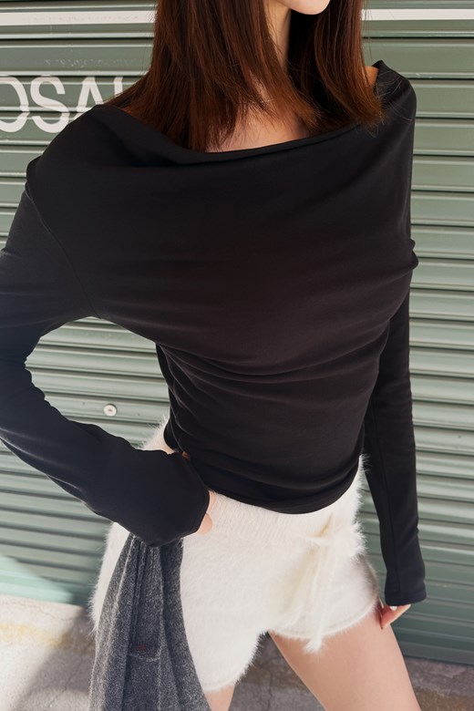 天絲羊毛垂領上衣