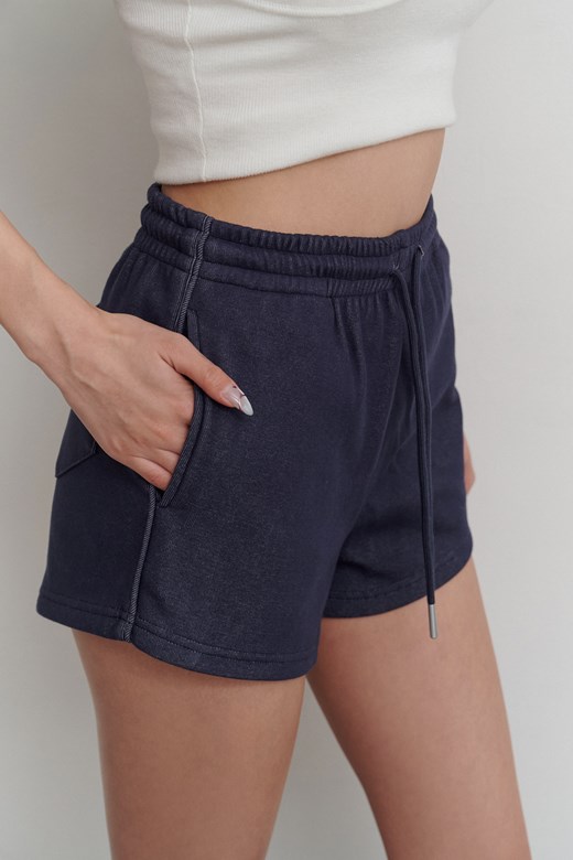 mi柔棉丹寧抽繩短褲