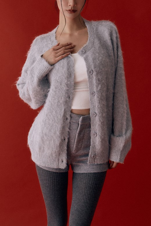 羊駝針織開襟外套