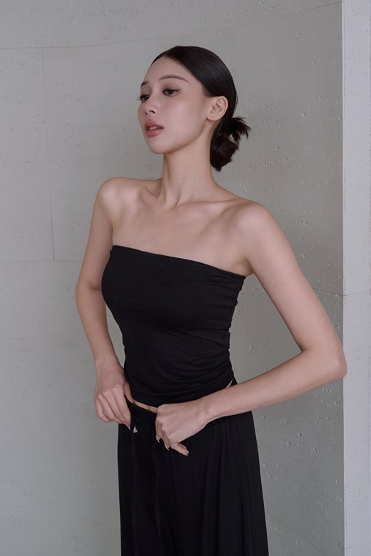 柔膚冰肌側抓皺平口BRA TOP