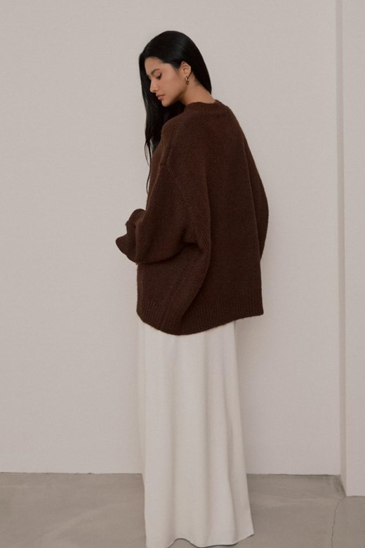 立領坑條大大毛衣