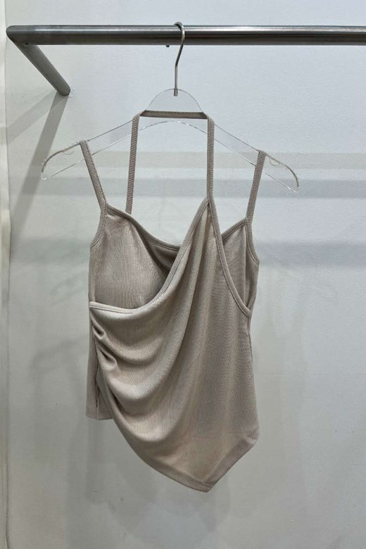 不規則剪裁設計細肩BRA TOP