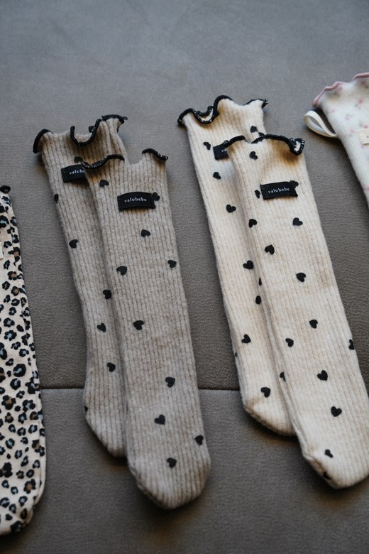 Mini Heart Ruffle 愛心荷葉針織長襪 (KIDS)