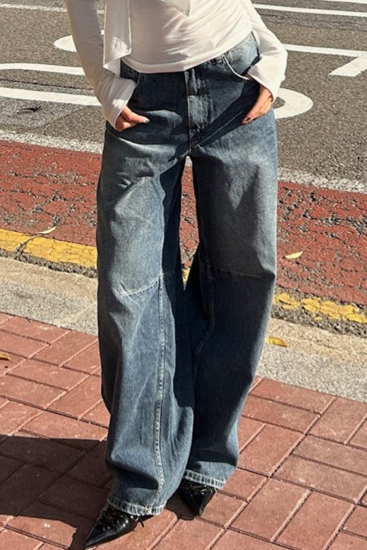 10 時髦繭型牛仔褲(刷色藍)