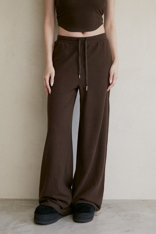 磨毛蓄熱休閒抽繩長褲