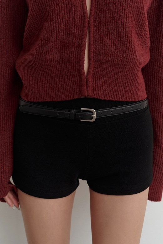 Classic Leather霧銀扣真皮皮帶