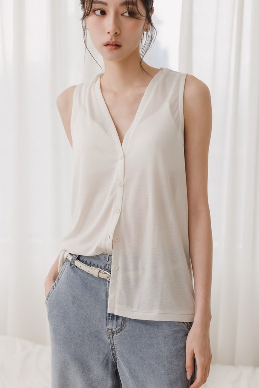裸感天絲面膜排釦背心