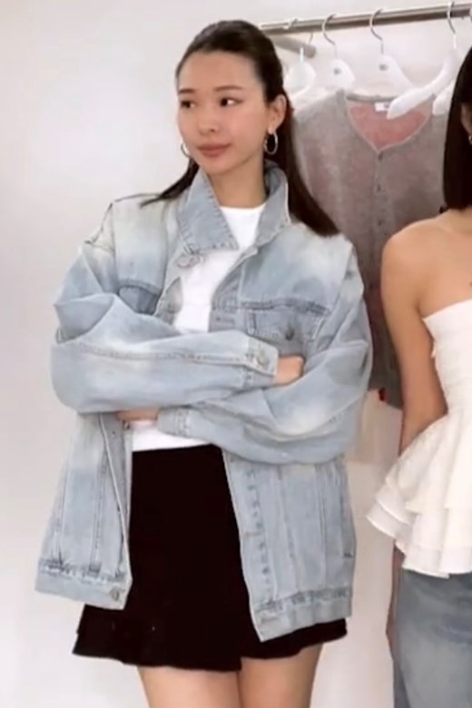 單寧長版襯衫外套