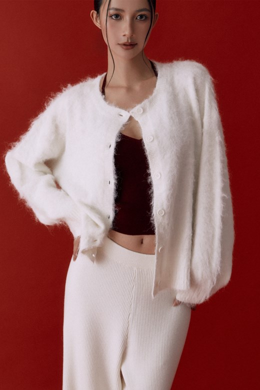 羊駝針織開襟外套