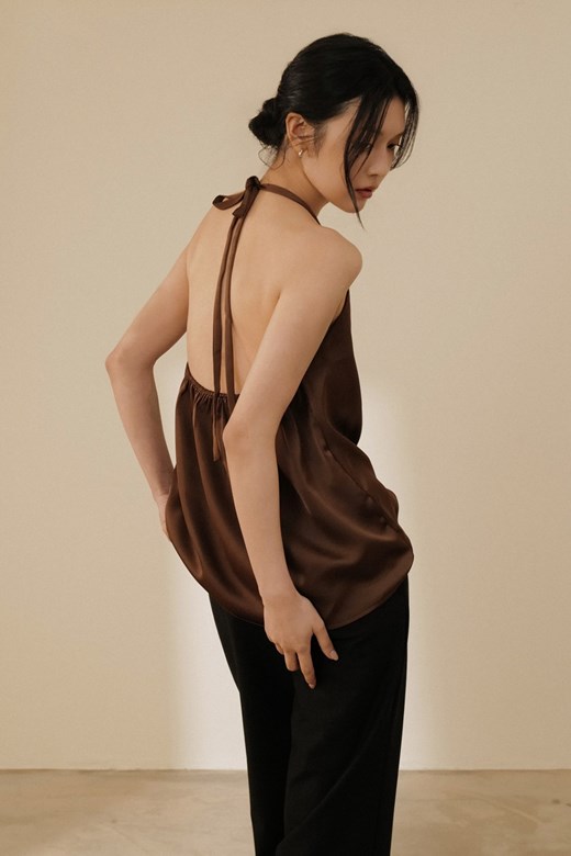光澤緞面美背綁帶背心