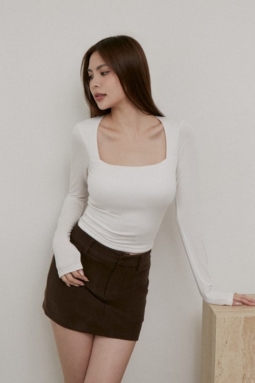 輕盈發熱方領長袖BRA上衣