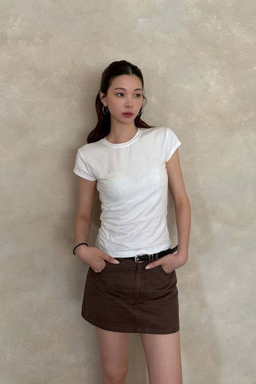 水洗感丹寧短裙